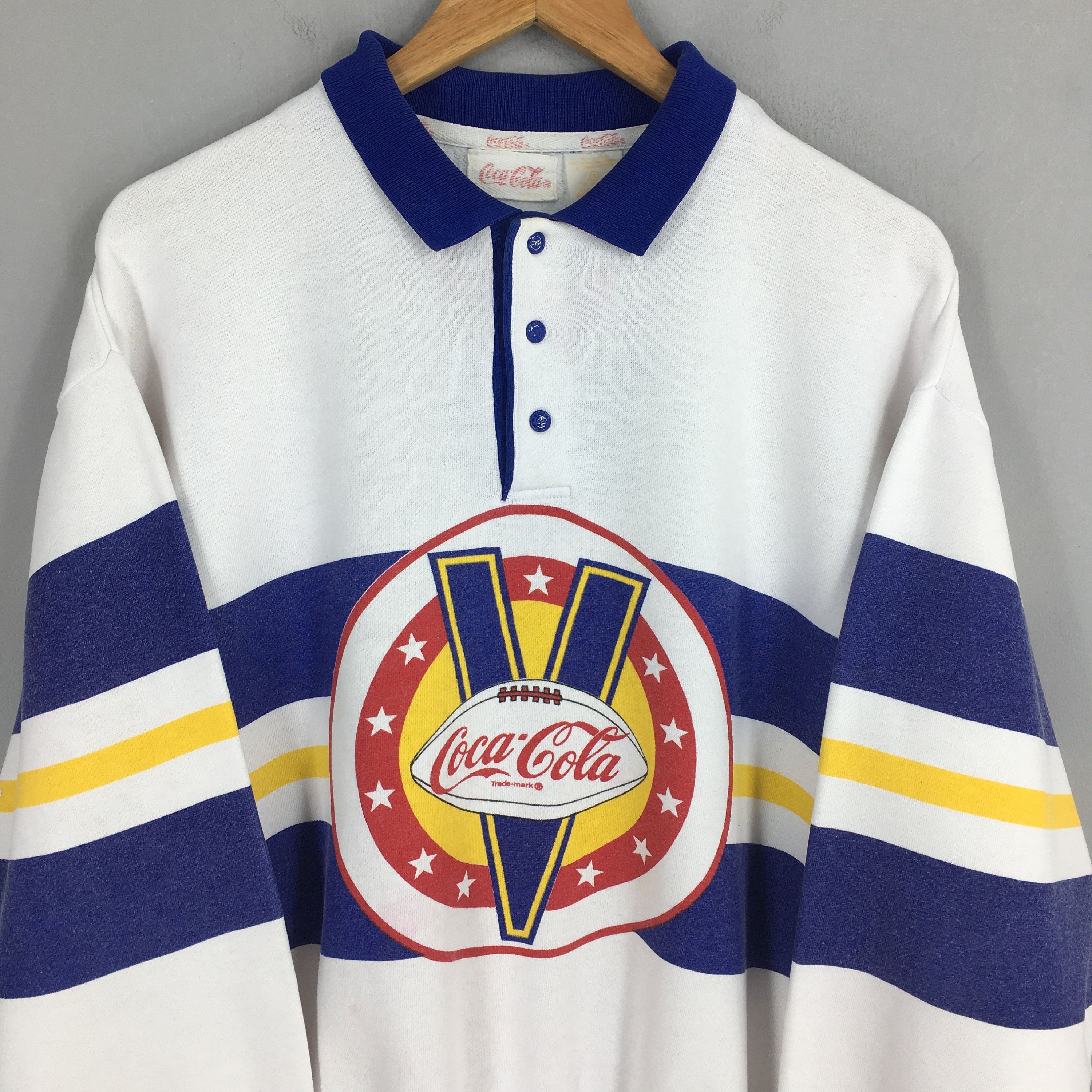 Coca Cola × Vintage Vintage 90s Coca Cola Collar Sweatshirt Medium Size US M / EU 48-50 / 2 - 2 Thumbnail