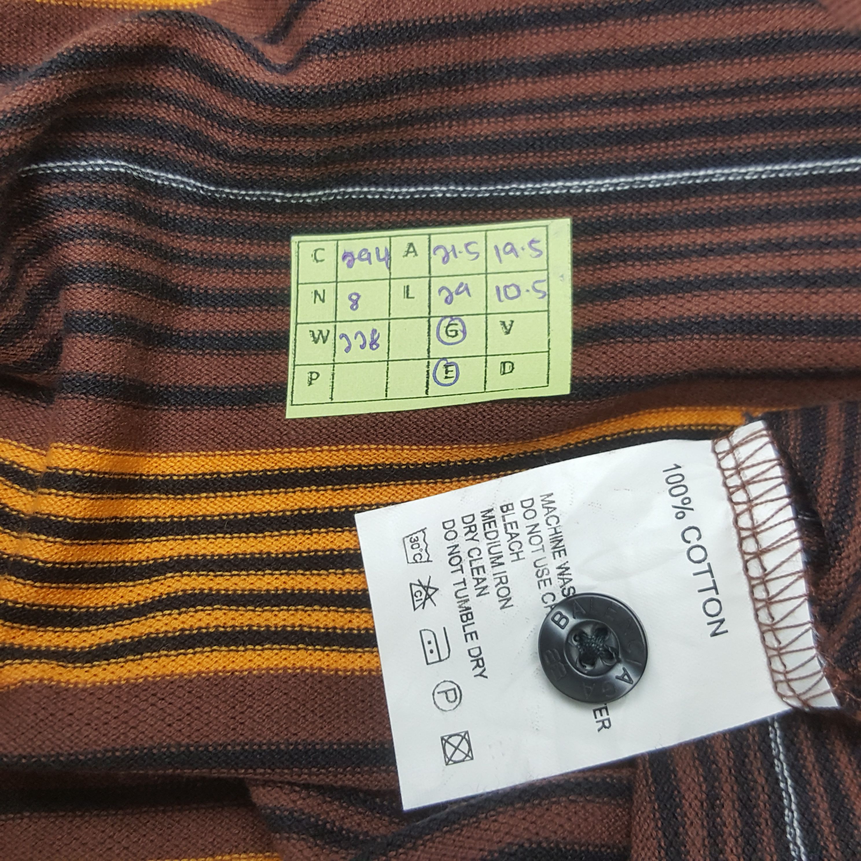 Balenciaga Vintage Balenciaga Designer Striped Polos C294N8 Size US L / EU 52-54 / 3 - 5 Thumbnail