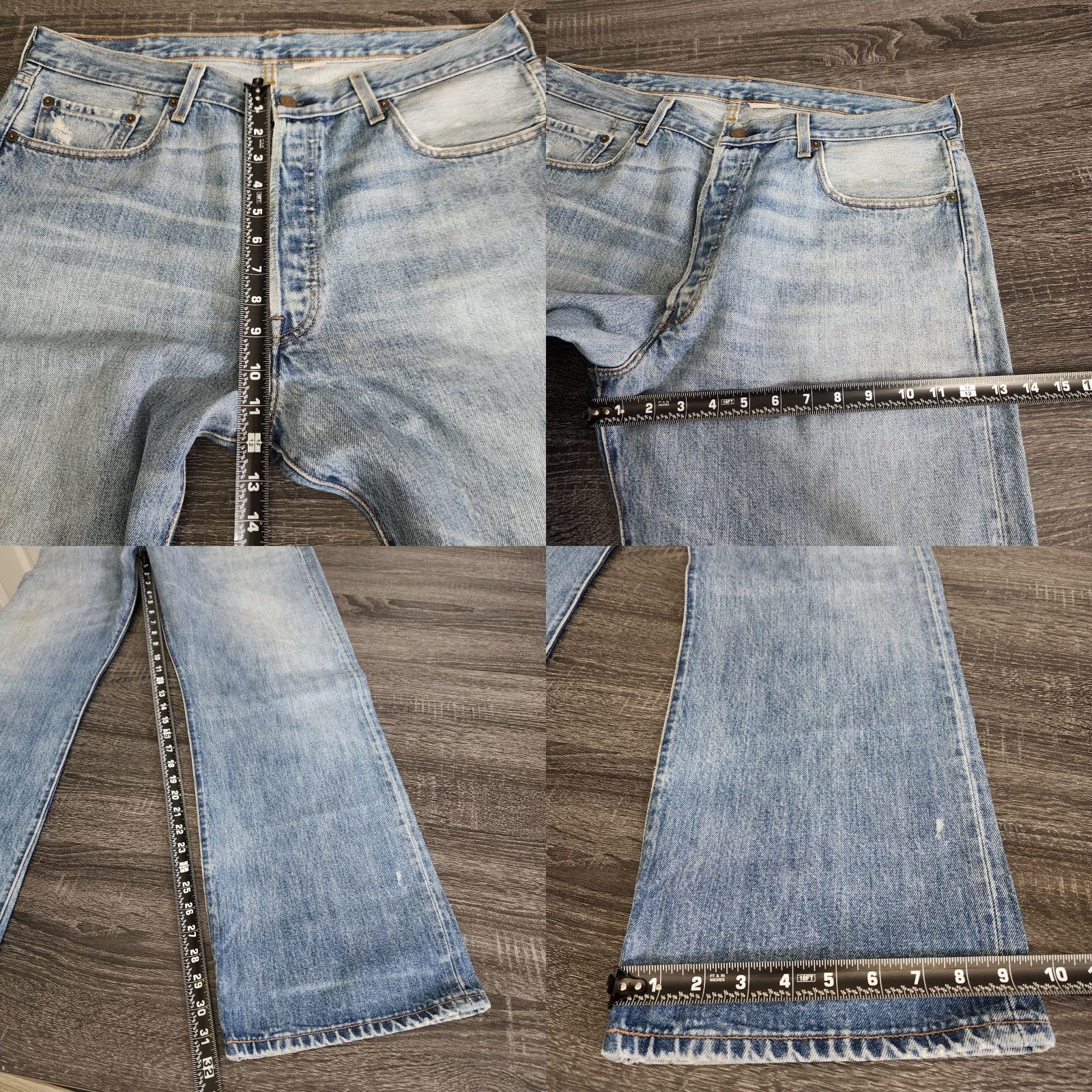 Levi's VINTAGE Levi's 501 Jeans Men 38x32 Distressed Blue Fade Whiskering 00501-2645 WPL 423 Size ONE SIZE - 9 Thumbnail