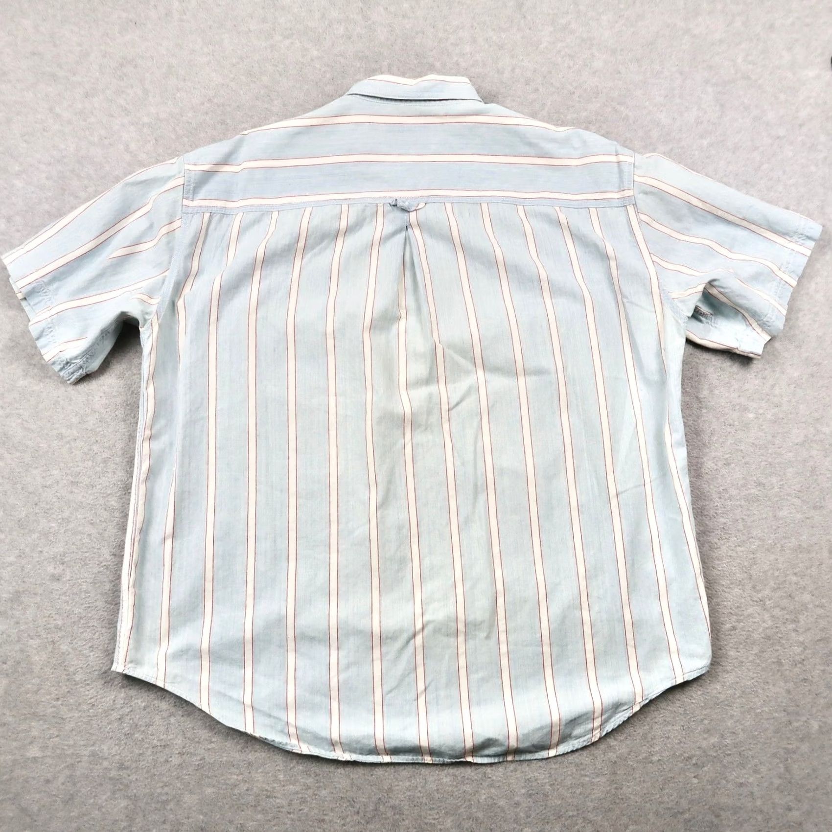 Levi's VINTAGE Levis Mens XL Shirt Button Down Short Sleeve Striped Blue 90s Size US XL / EU 56 / 4 - 2 Thumbnail