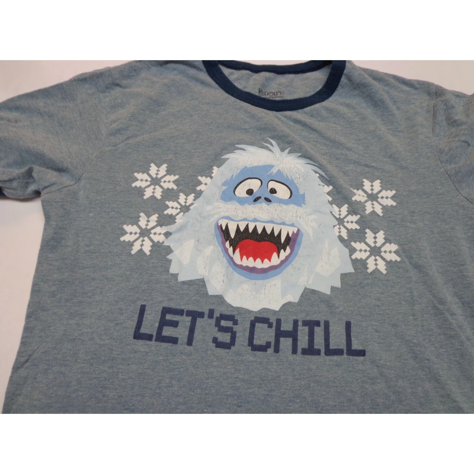 Vintage Rudolph T-Shirt Christmas Men S Blue "LET'S CHILL" Bumble Rudolph The Red Nosed Reindeer Winter 90s Boys Girls? Size US S / EU 44-46 / 1 - 2 Thumbnail