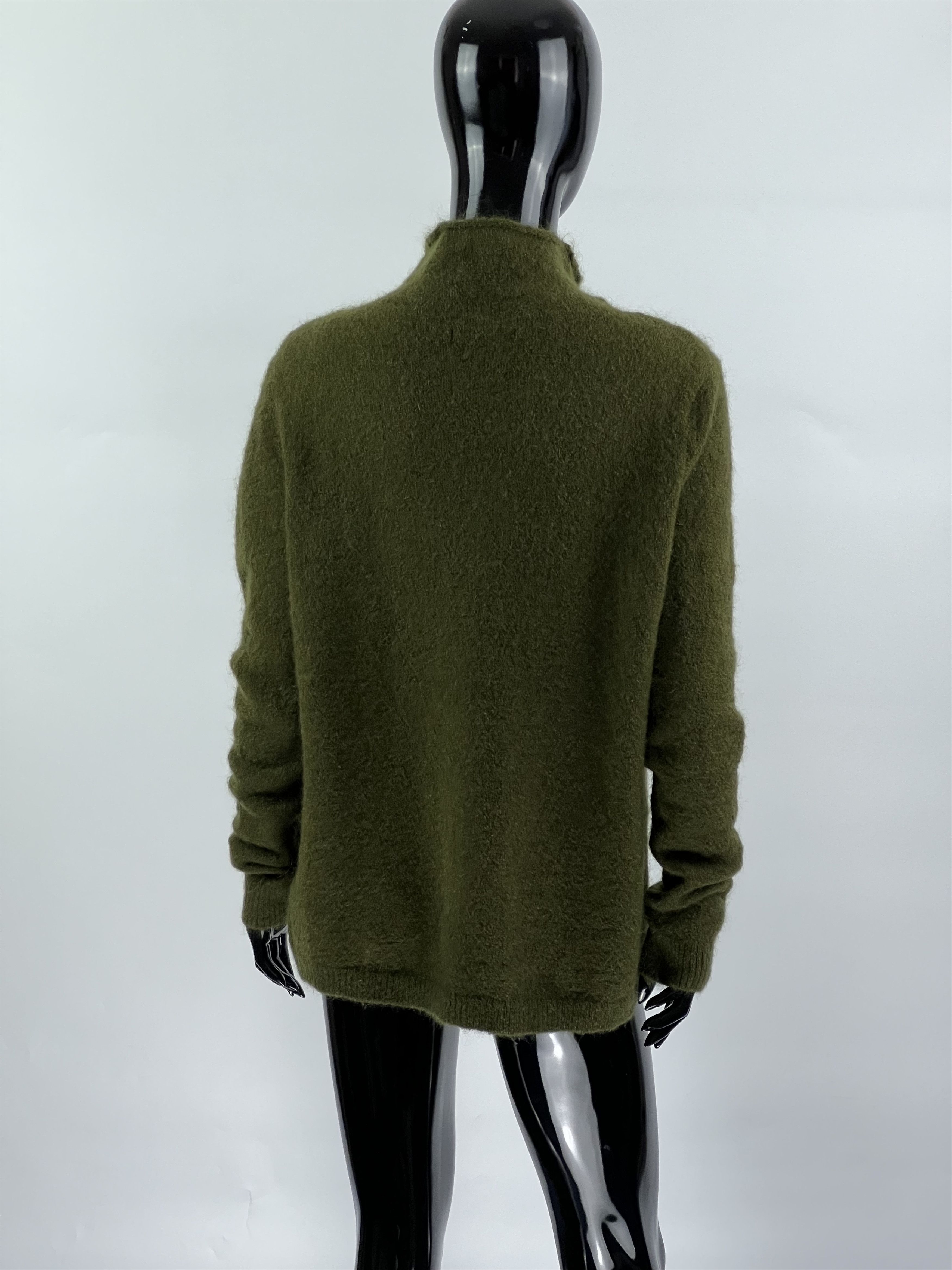 Gestuz Gestuz Women's Green Wool Mohair Turtleneck Sweater Size L Size L / US 10 / IT 46 - 3 Thumbnail