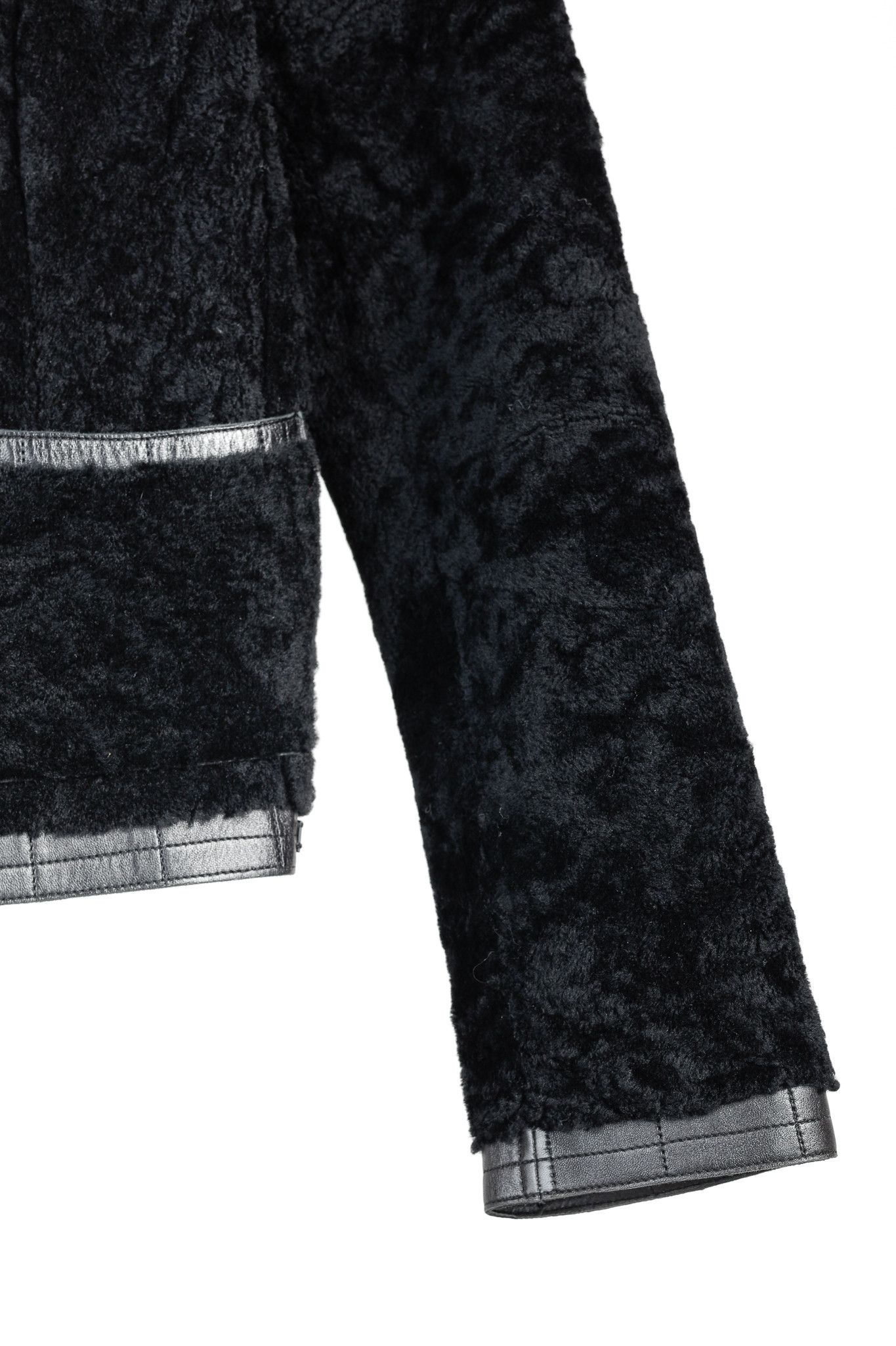 Chanel Chanel 03A Black Curly Lambskin & Leather Cropped Bow Jacket Size XXS / US 00 / IT 34 - 7 Thumbnail