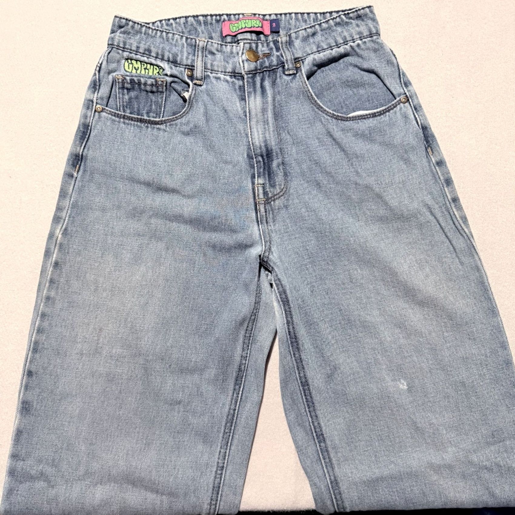 Empyre Empyre Jeans Women's Wide-Leg Denim Blue Medium Wash Relaxed Zip Fly 2 Size 32" / US 10 / IT 46 - 3 Thumbnail