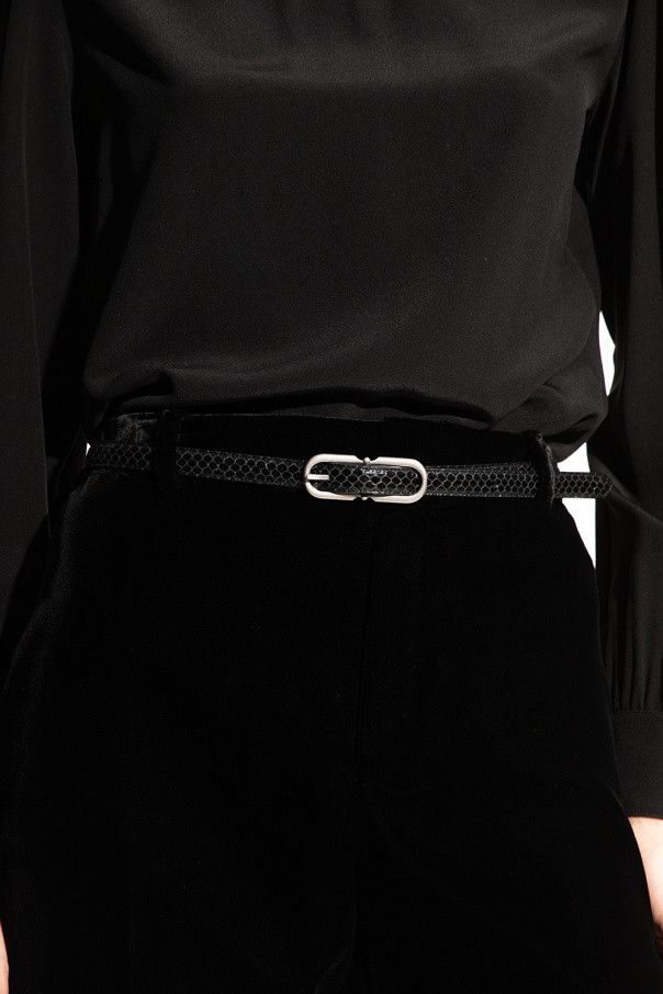 Saint Laurent Paris o1s1wg110724 Size: 75 / Long Oval Buckle Thin Belt Leather Size ONE SIZE - 2 Thumbnail