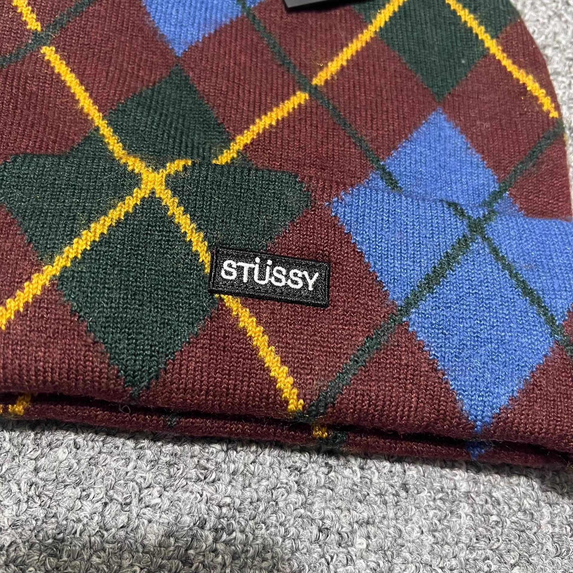 Stussy Stussy VintageEnglishPlaidEmbroidered Logo Knit Beanie Q7 Size ONE SIZE - 4 Thumbnail