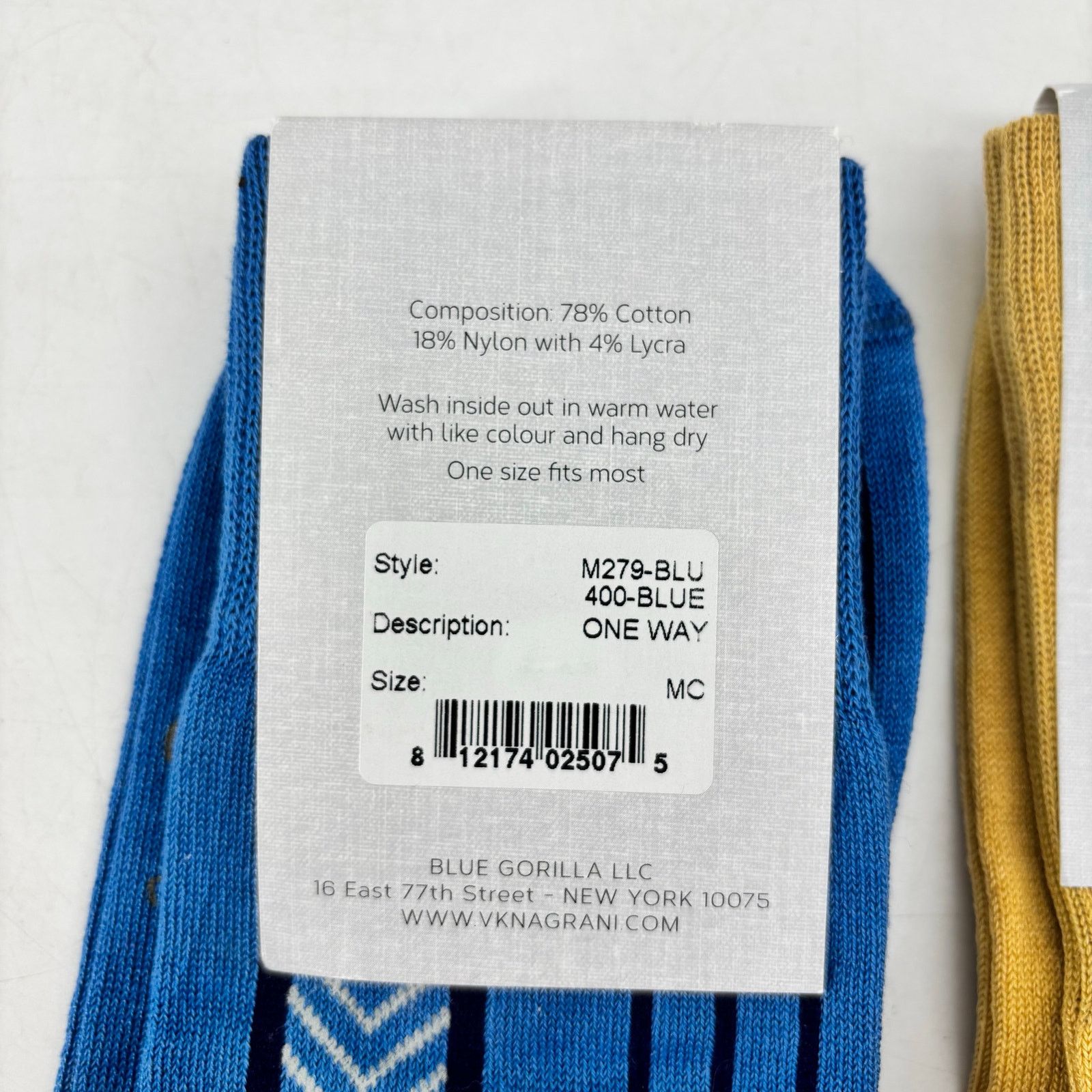 Other Vknagrani Men's Dress Socks Yellow Circles Blue Arrows OS Size ONE SIZE - 5 Thumbnail