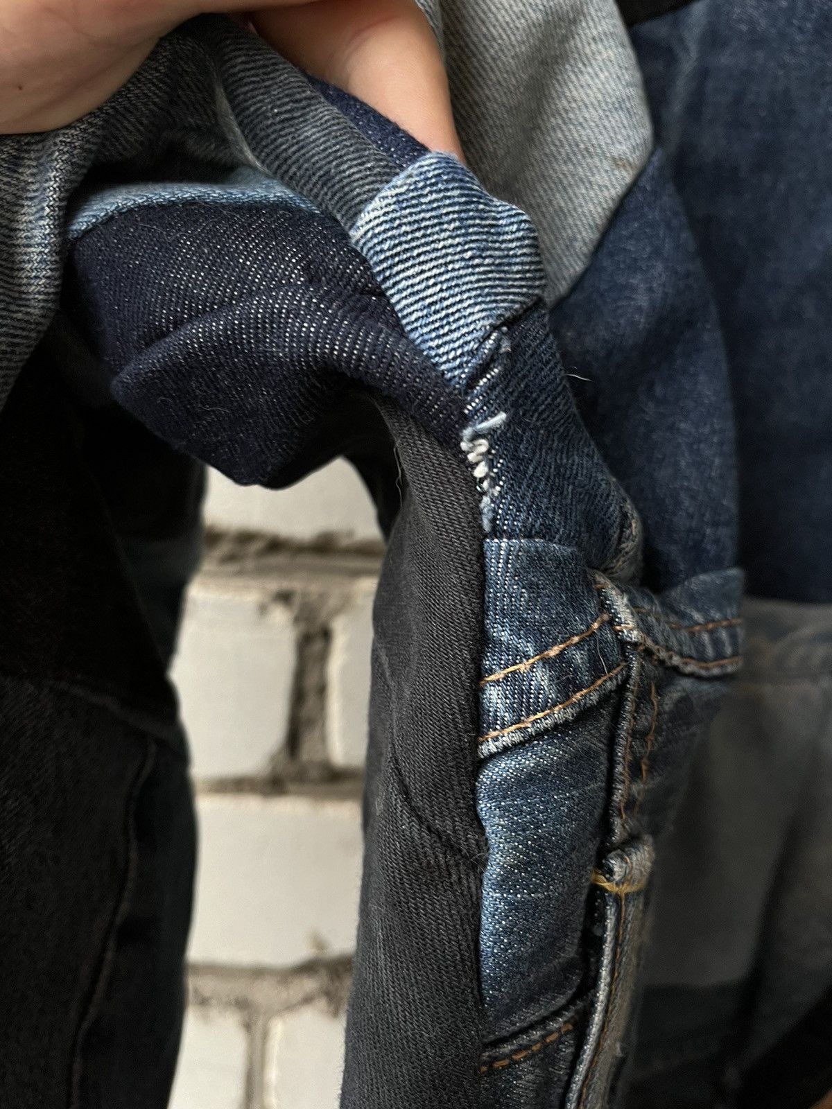 Japanese Brand × Levi's × Vintage Vintage Levi’s Rare denim patchwork jacket 501 pants Size US XL / EU 56 / 4 - 10 Thumbnail