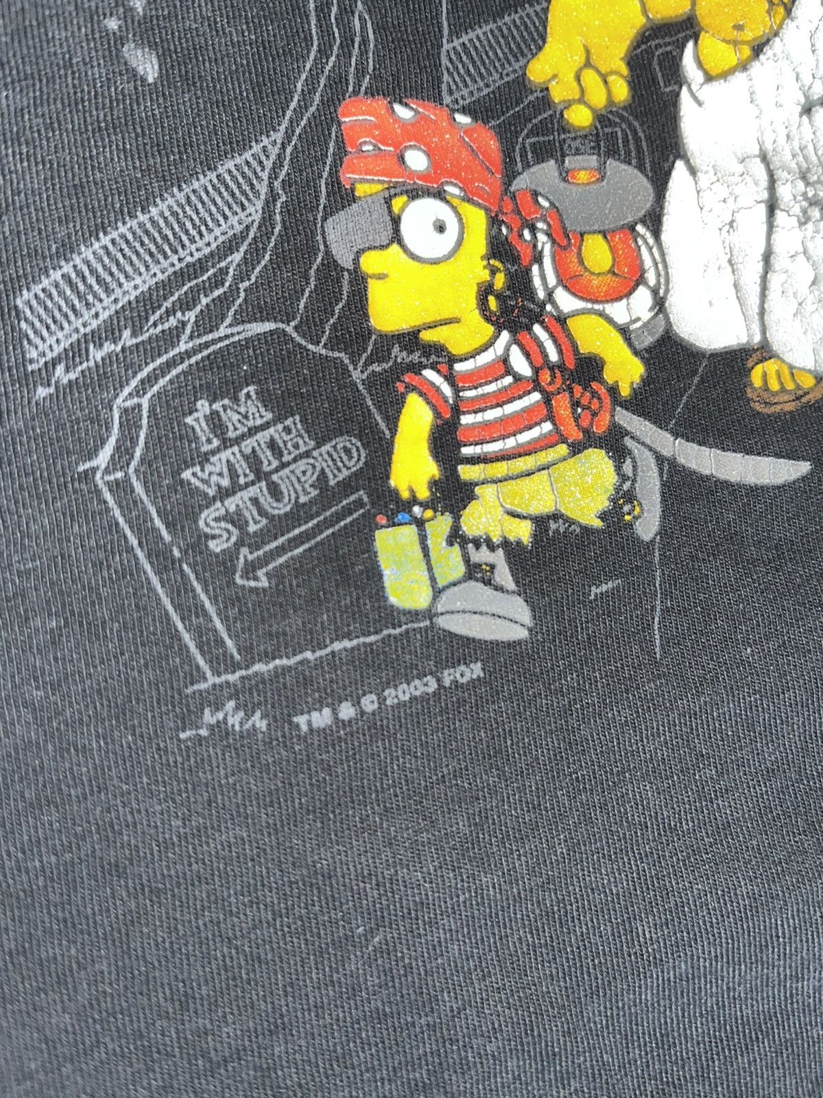 Vintage Crazy Y2K Faded Distressed Baggy Halloween The Simpsons Tee Size US XXL / EU 58 / 5 - 3 Thumbnail