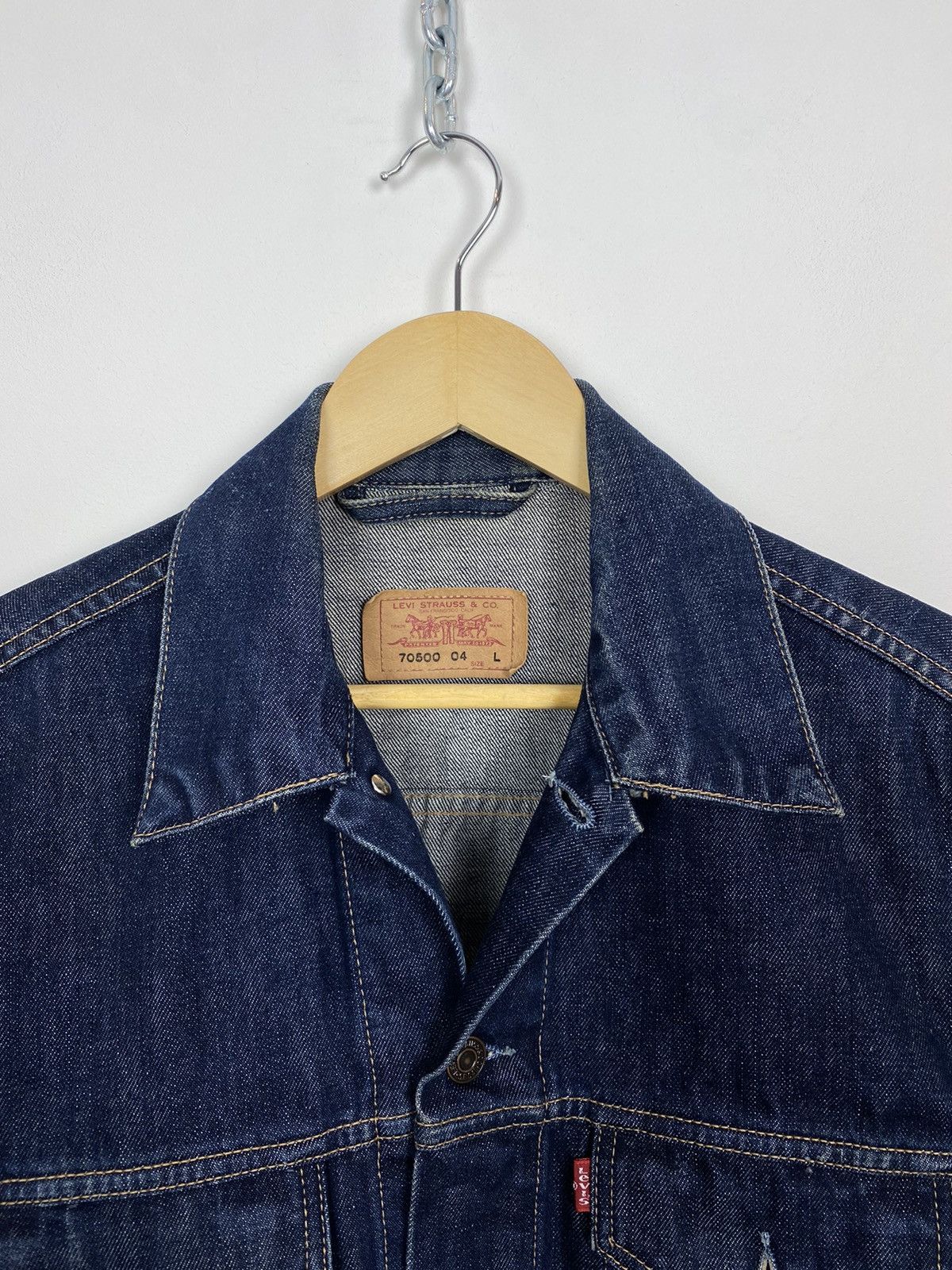 Levi's Vintage Levi’s Navy Blue Denim Jacket Buttons 90’s USA Size L / US 10 / IT 46 - 6 Thumbnail