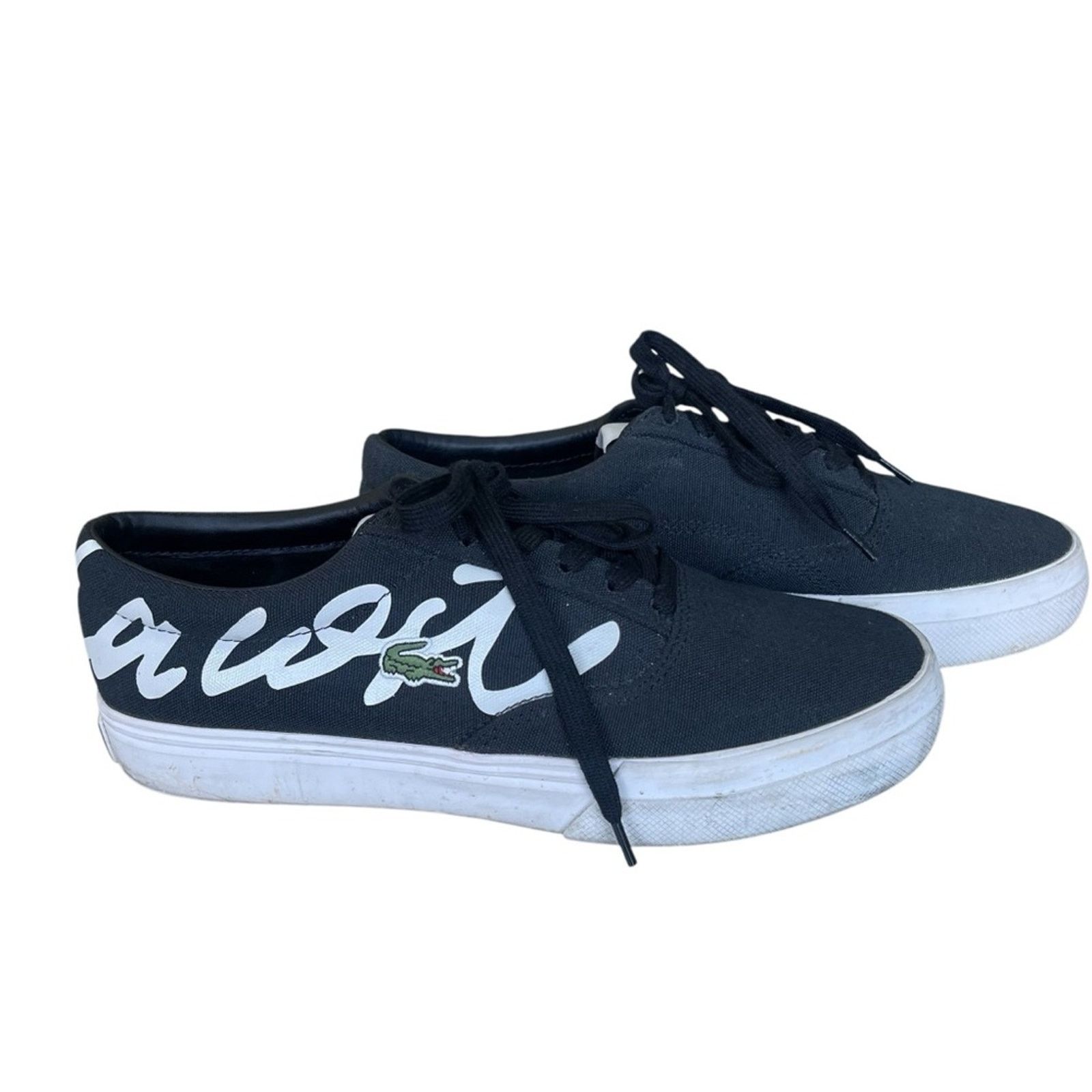 Lacoste Lacoste Jump Serve Lace Up Men Canvas Sneakers Black Size 8 Size US 8 / EU 41 - 3 Thumbnail