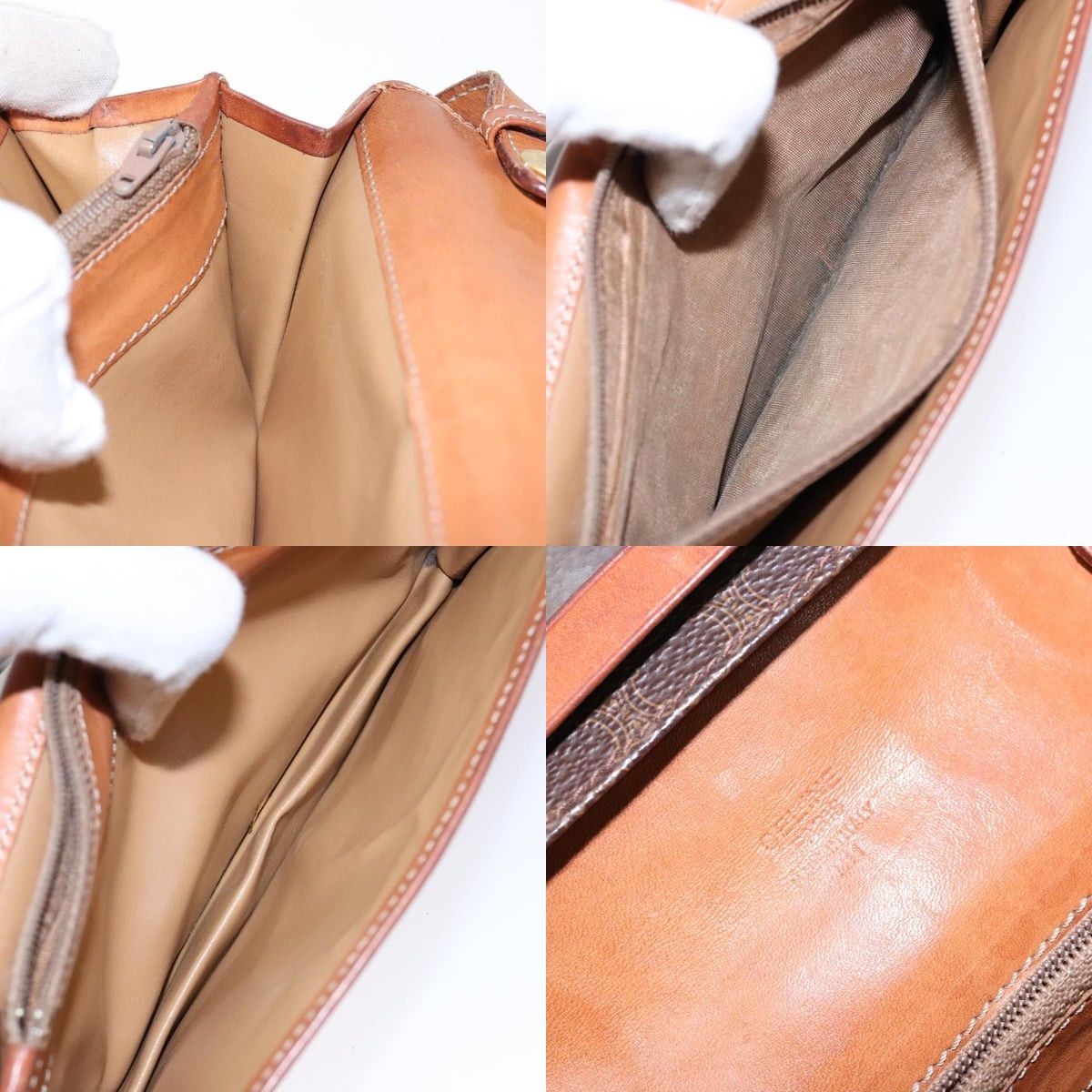 Celine CELINE Macadam Canvas Shoulder Bag Pvc Leather Brown Gold Size ONE SIZE - 12 Thumbnail