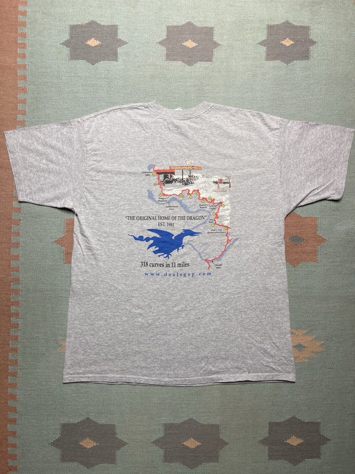 Gildan × Vintage VTG t shirt Deal’s gap motorcycle Harley North Carolina XL Size US XL / EU 56 / 4 - 1 Thumbnail