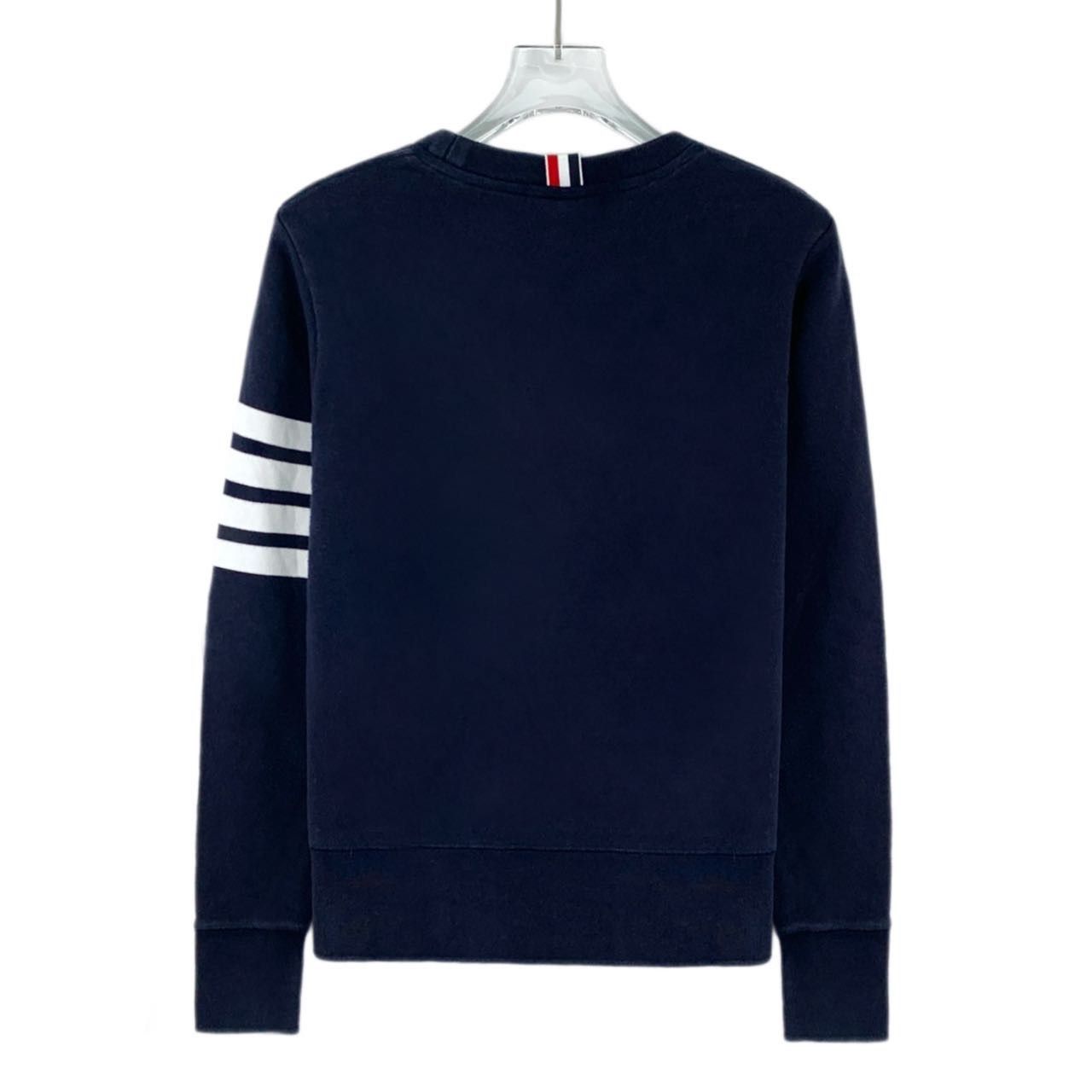 Thom Browne Thom Browne Navy Four-Bar Long Sleeve Sweatshirt K26WX Size US XS / EU 42 / 0 - 2 Thumbnail