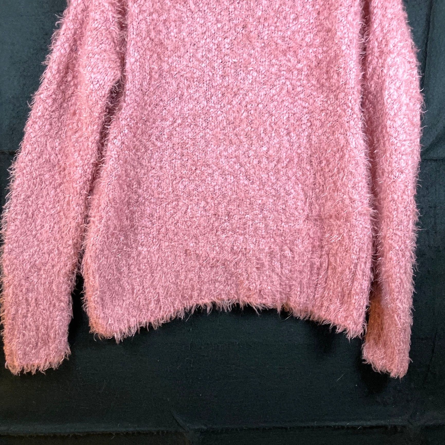 Vintage Knox Rose Womens Sweater Pink V Neck Feather Open Lace Back Large Size L / US 10 / IT 46 - 3 Thumbnail