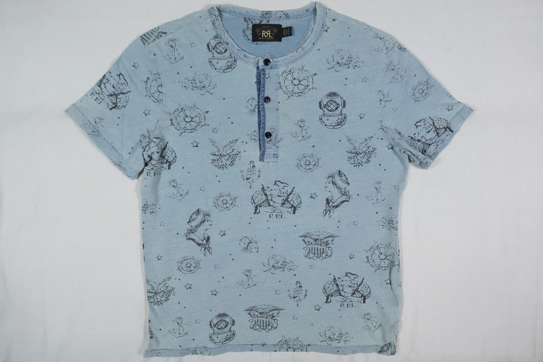 RRL Ralph Lauren RRL Double Ralph Lauren T-shirt Marine Anchor Skull NWOT M Size US M / EU 48-50 / 2 - 1 Thumbnail