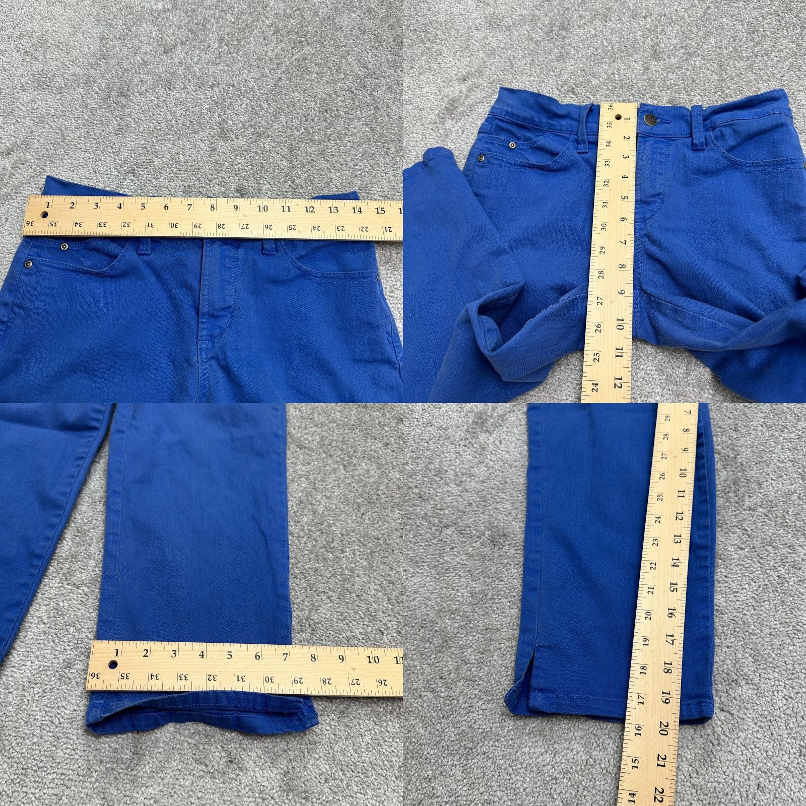 NYDJ NYDJ Crop Denim Jeans Womens 2 Royal Blue Mid Rise Casual Straight Leg 28x20 Size 26" / US 2 / IT 38 - 8 Thumbnail