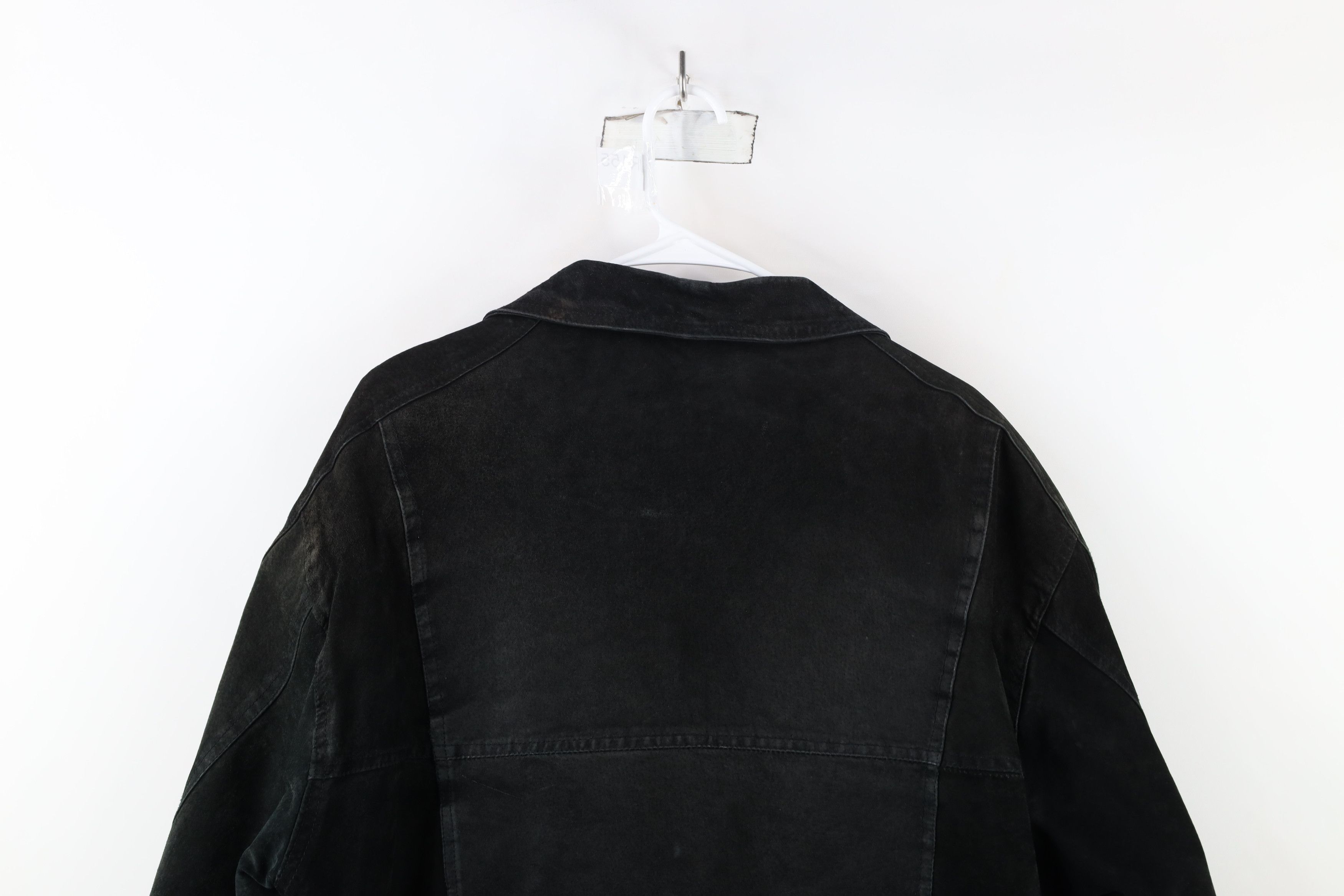 Vintage Vintage 90s Streetwear Suede Leather Bomber Jacket Black Size US M / EU 48-50 / 2 - 14 Thumbnail