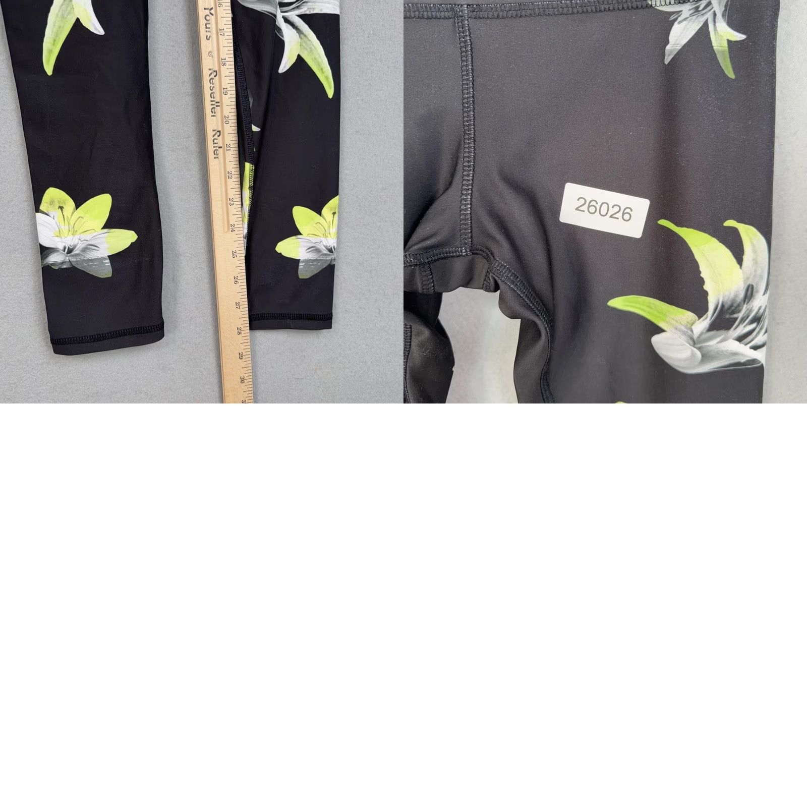 Vintage Noli Leggings Womens Medium Black Floral High Rise Ankle Yoga Athletic Pilates Size 32" / US 10 / IT 46 - 9 Thumbnail
