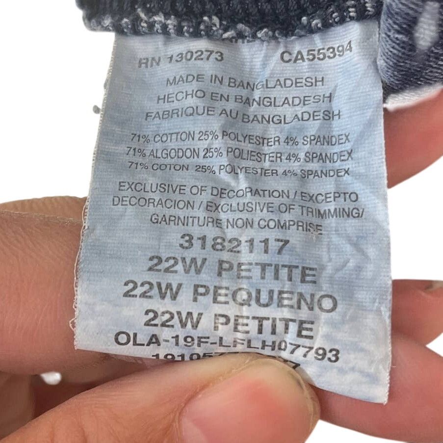 Lee Lee Plus Size 22W Petite Slim Fit Stretch Denim Blue Jeans Size 41" - 6 Thumbnail