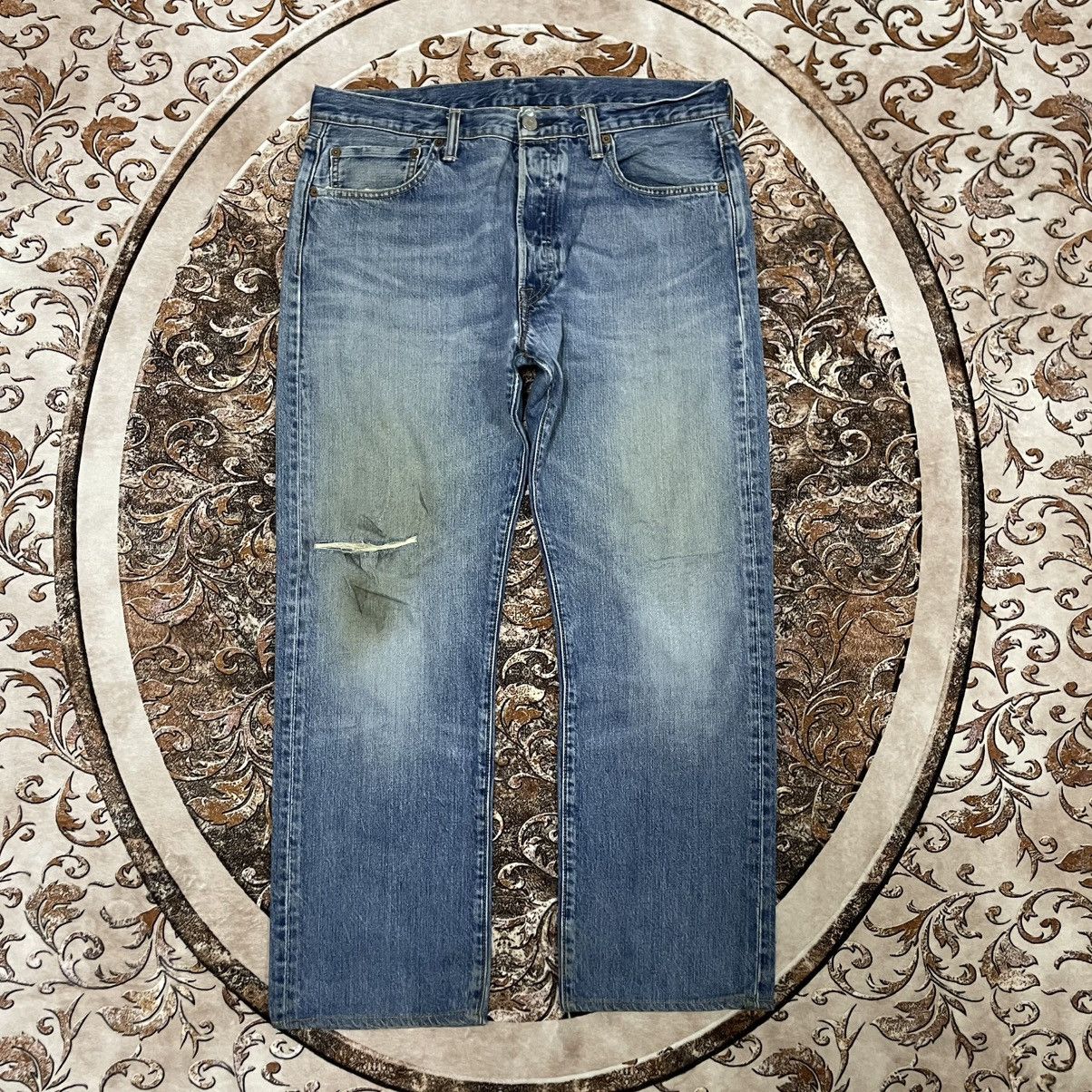 Levi's Vintage Clothing 🔥Vintage Levis 501 Stoned Washed Ripped Distress Dirty Denim Size US 34 / EU 50 - 1 Thumbnail