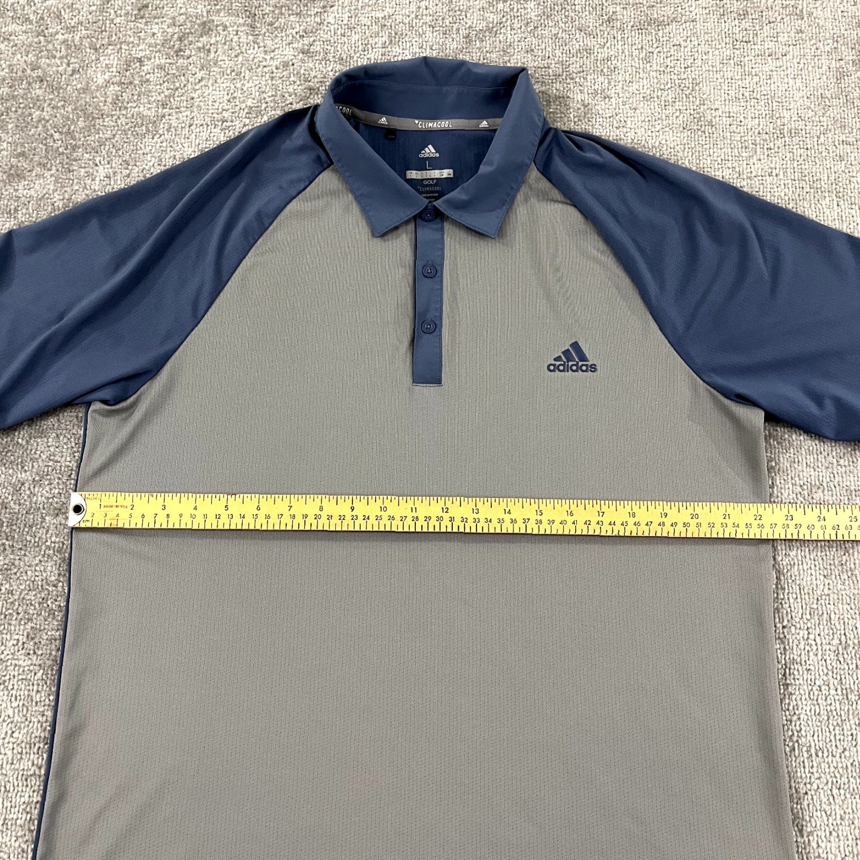Adidas ADIDAS Polo Shirt Mens Large Gray Blue The Rookery Golf Delaware Climacool Sport Shirt Mens Regular Polo Golf Size US L / EU 52-54 / 3 - 6 Thumbnail