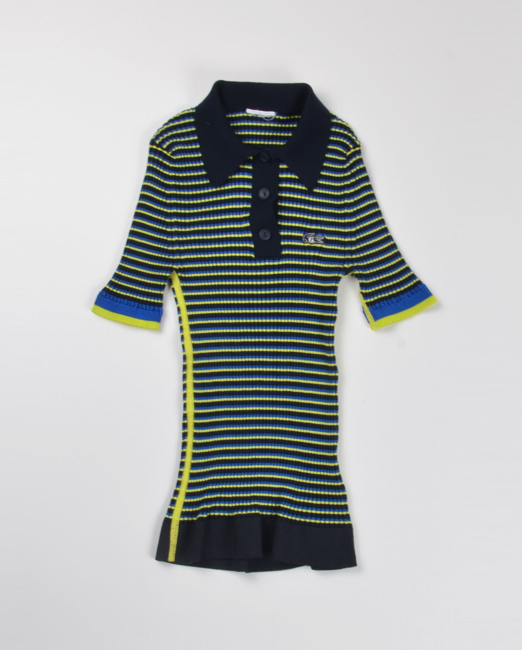 Lacoste Women’s Lacoste x Goop Striped Ribbed Knit Polo Shirt Size S / US 4 / IT 40 - 4 Thumbnail