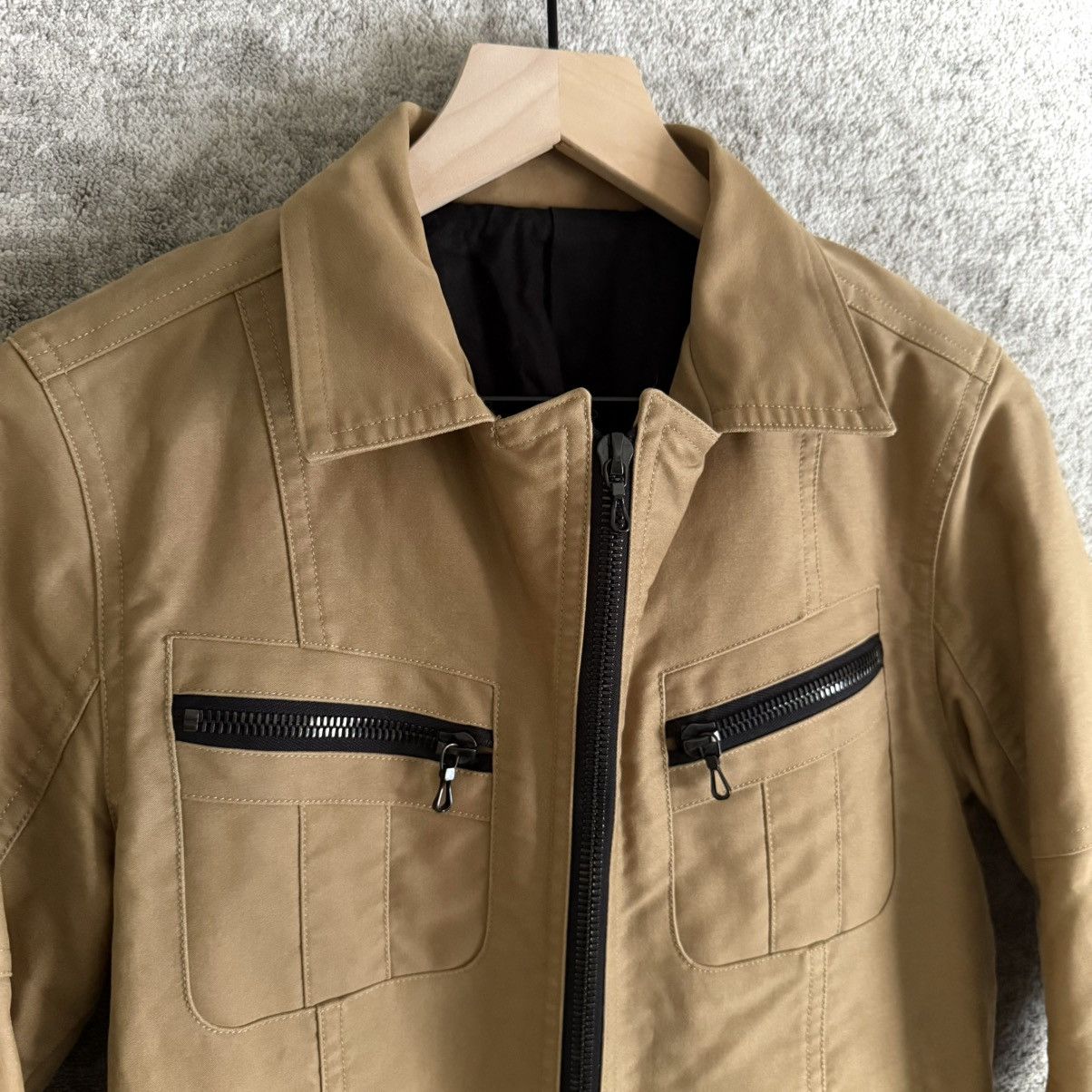 Shellac Early 2000's Shellac Double RiRi Zip Cotton Riders Jacket Size US M / EU 48-50 / 2 - 4 Thumbnail
