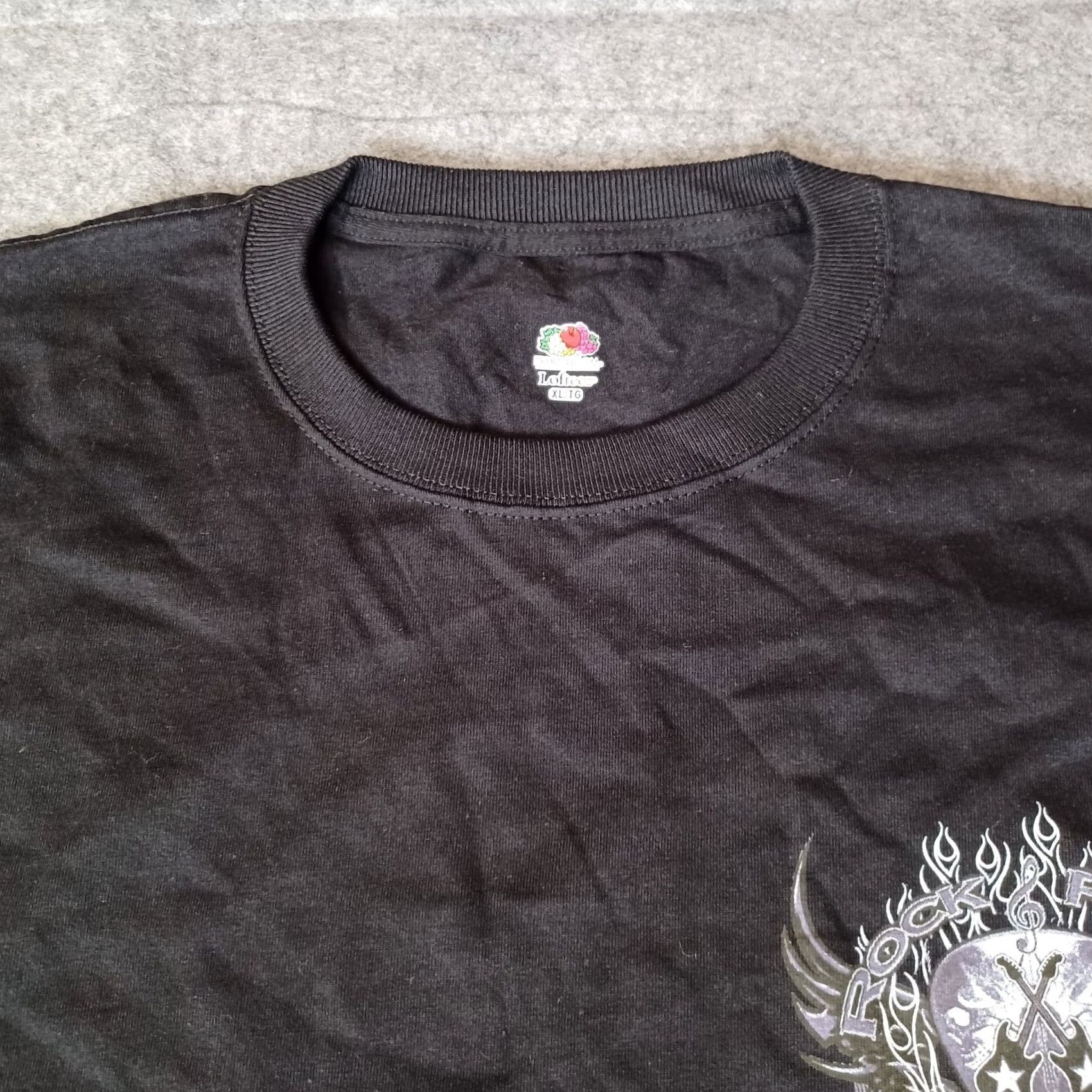 Fruit Of The Loom Rock & Roll Mojo T Shirt Mens XL Black Skull Guitars Bikers Garage Deadstock Fruit of the Loom Shirt Adults XL Black Skull Rockabilly Logo Tee Size US XL / EU 56 / 4 - 7 Thumbnail