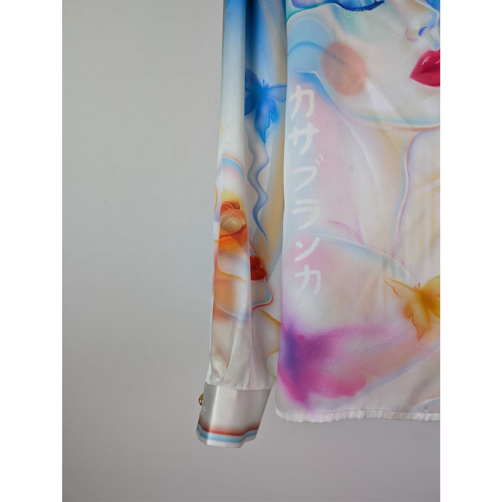 Casablanca o1rshd1 Silk Satin Cuban Collar Long Sleeve Shirt Multicolor Size US XL / EU 56 / 4 - 6 Thumbnail