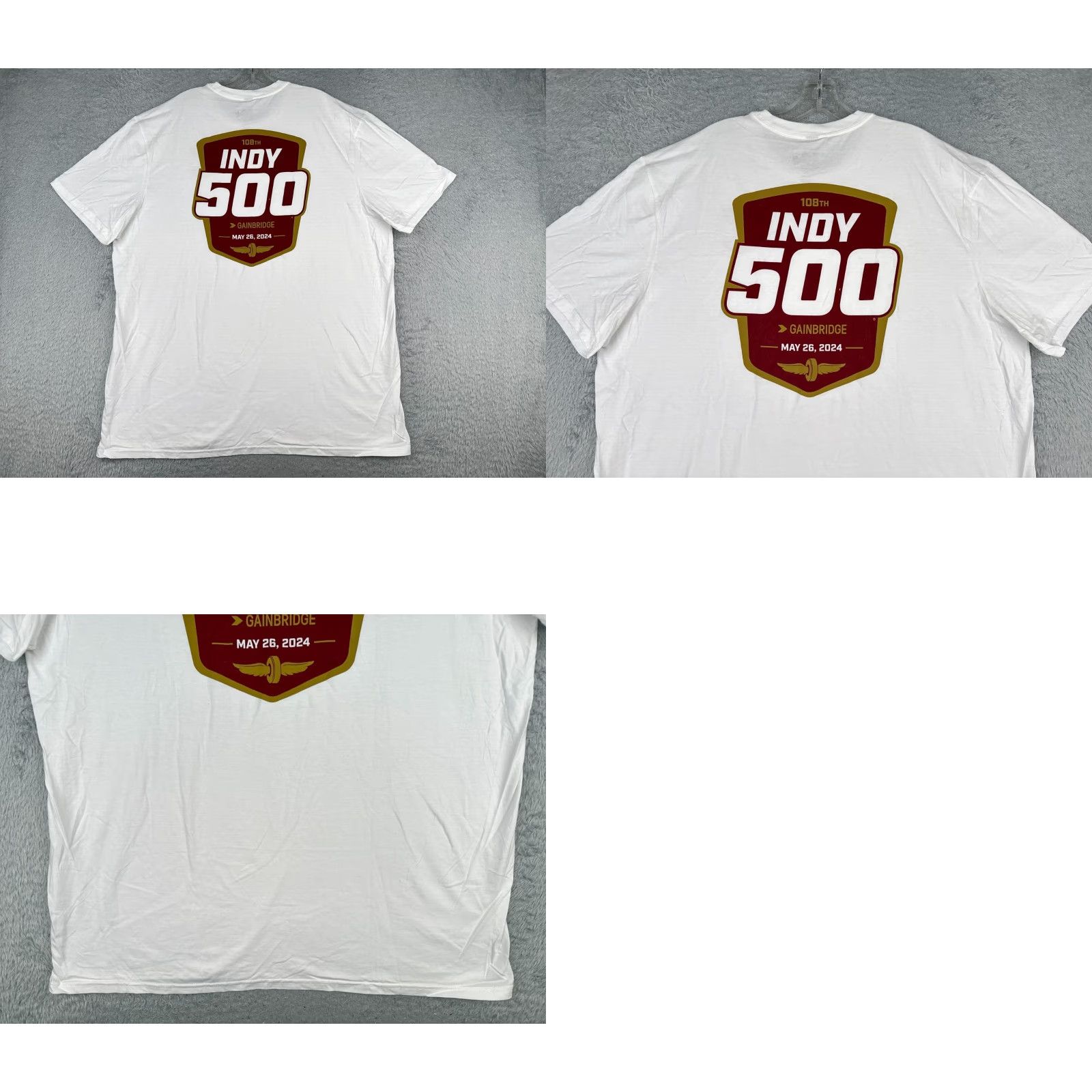 Vintage 2024 Indy 500 Shirt Adult 3XL White Short Sleeve Crew Neck IMS Indycar NEW Size US XXL / EU 58 / 5 - 9 Thumbnail