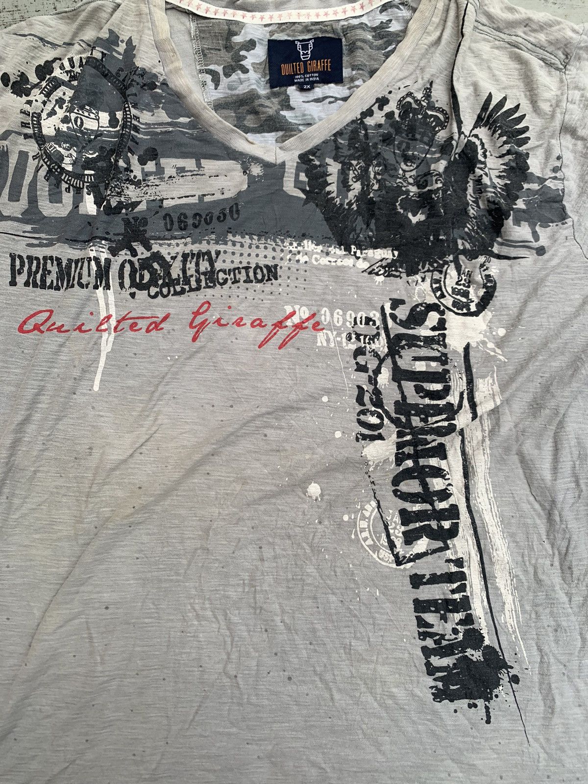 If Six Was Nine × Japanese Brand QUILTED GIRAFFE V NECK POEM Size US XL / EU 56 / 4 - 3 Thumbnail