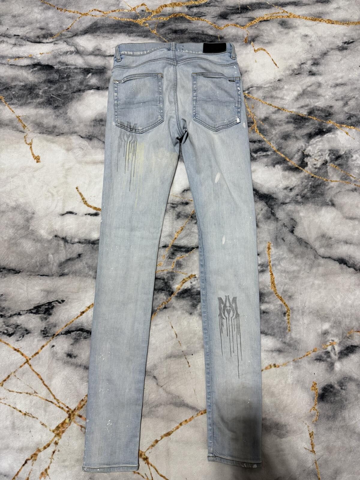 Amiri Amiri AM Stencil Paint Drip Indigo Denim - Sz30 Size US 30 / EU 46 - 2 Thumbnail