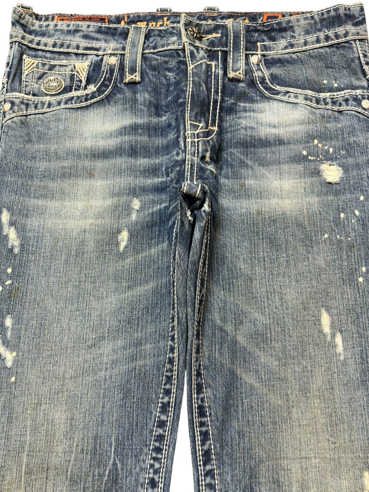 Rock Revival Vintagw Rock Revival Kurt Straight Faded Studded Denim Size US 34 / EU 50 - 2 Thumbnail