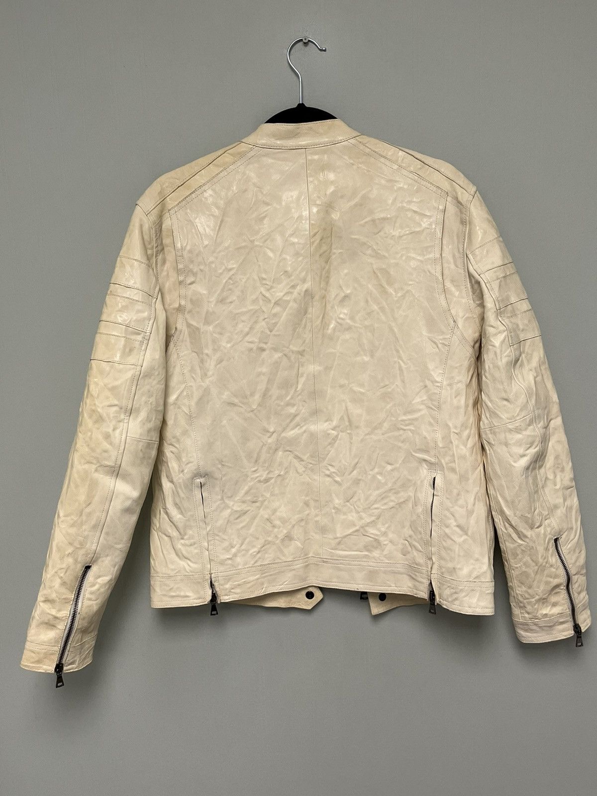 John Varvatos Off White Moto Jacket. Size US S / EU 44-46 / 1 - 10 Thumbnail