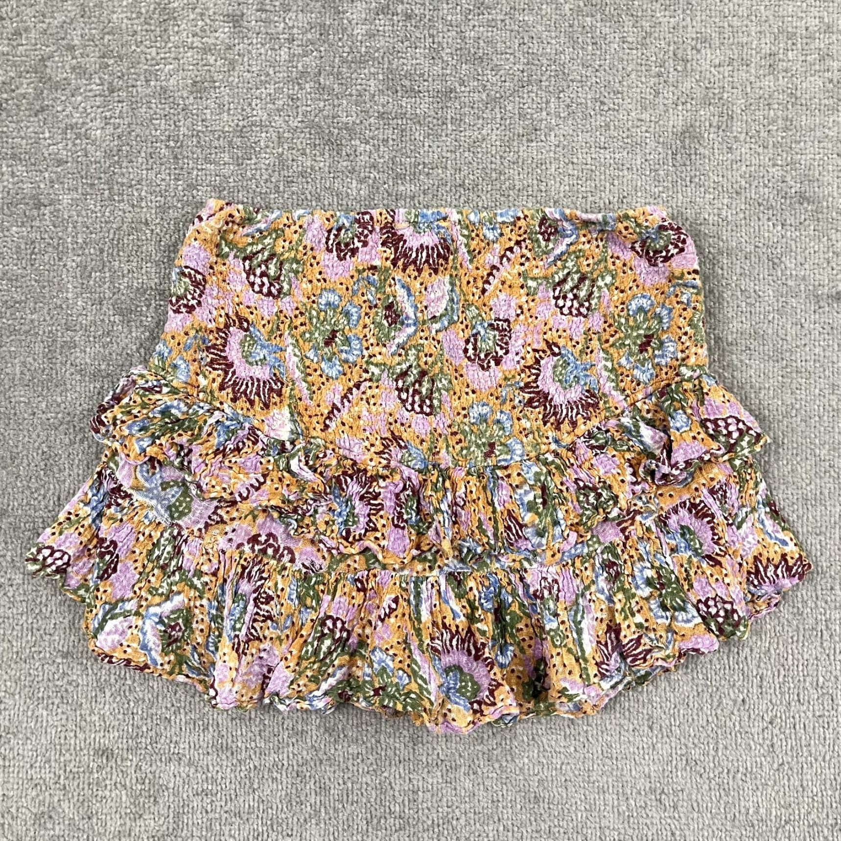 Free People Free People FP One Skort Womens S Multicolor Floral Lace Inset Tiered Ruffle Boho Mini Casual Size 28" / US 6 / IT 42 - 7 Thumbnail