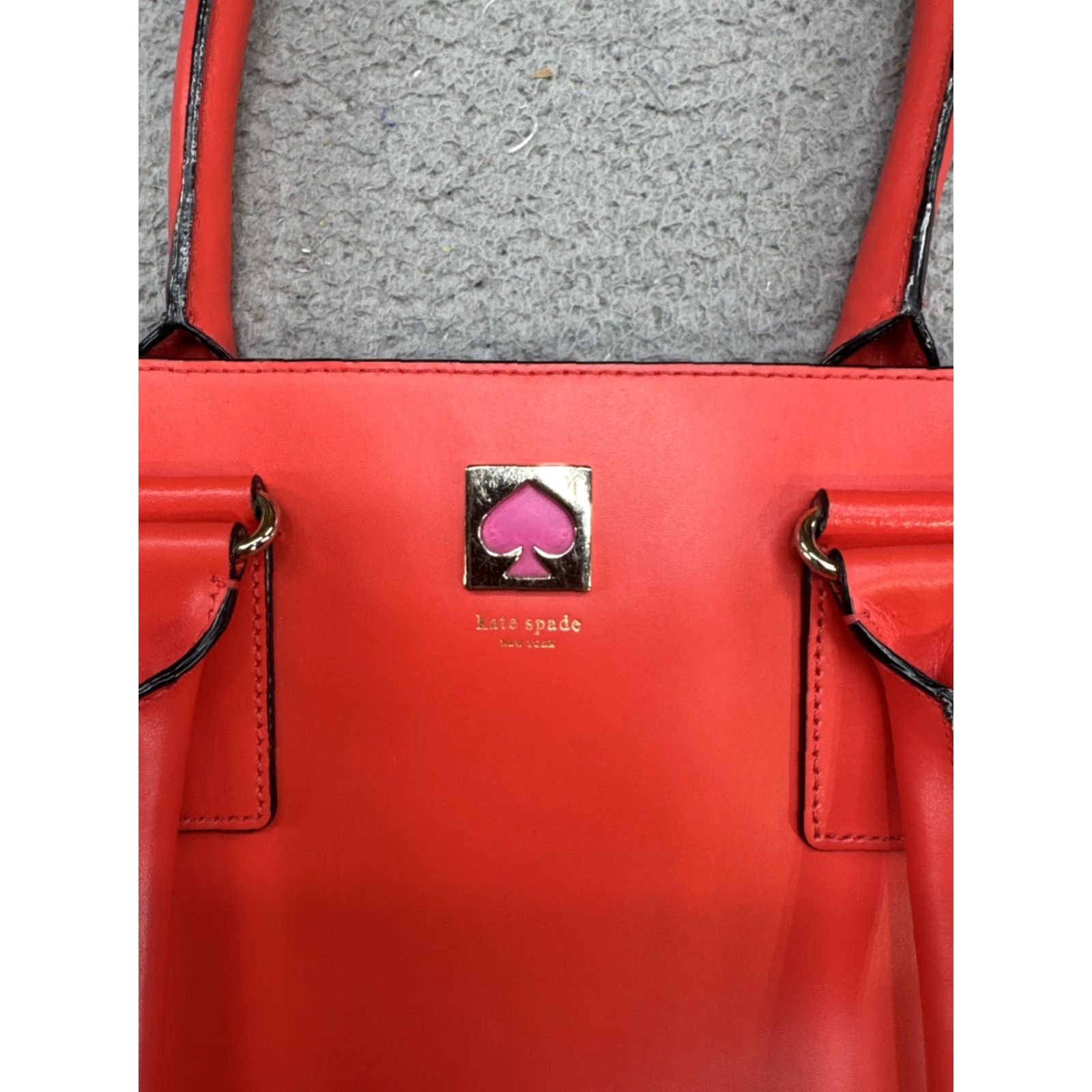 Vintage kate spade new york Red Cow Leather Large Shoulder Tote Bag Purse Handbag Size ONE SIZE - 2 Thumbnail