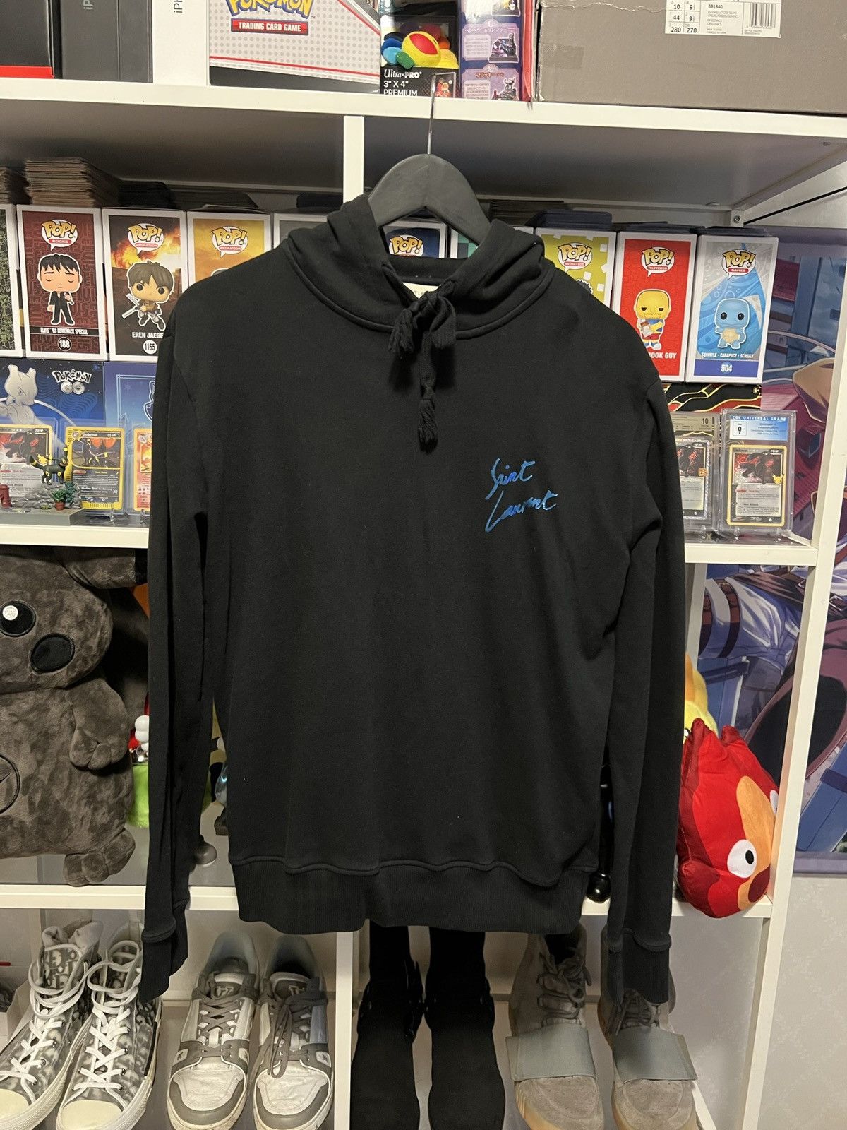 Saint Laurent Paris Saint Laurent Blue Metallic Hoodie Size US M / EU 48-50 / 2 - 1 Thumbnail