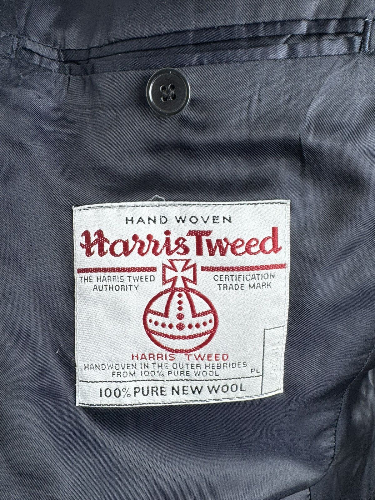 Harris Tweed × Vintage Men’s Vintage Harris Tweed Wool Blazer Short 42 / EUR 52-54 Size 54L - 6 Thumbnail