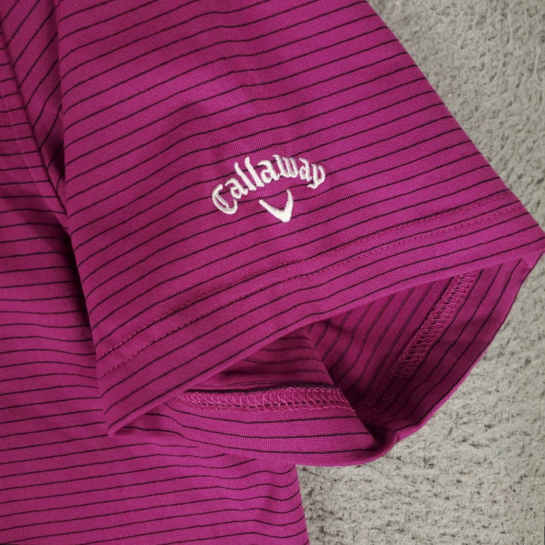 Callaway Callaway Polo Shirt Mens 2XL Purple Striped Opti Dri Fit Golf Short Sleeve Polo Shirt Size US XXL / EU 58 / 5 - 3 Thumbnail