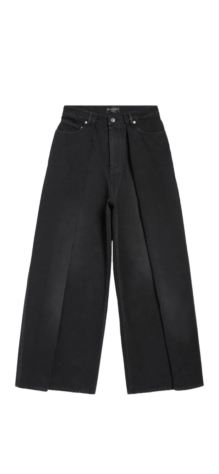 image of Balenciaga Black Double Side Wide-Leg Jeans, Men's (Size 34)