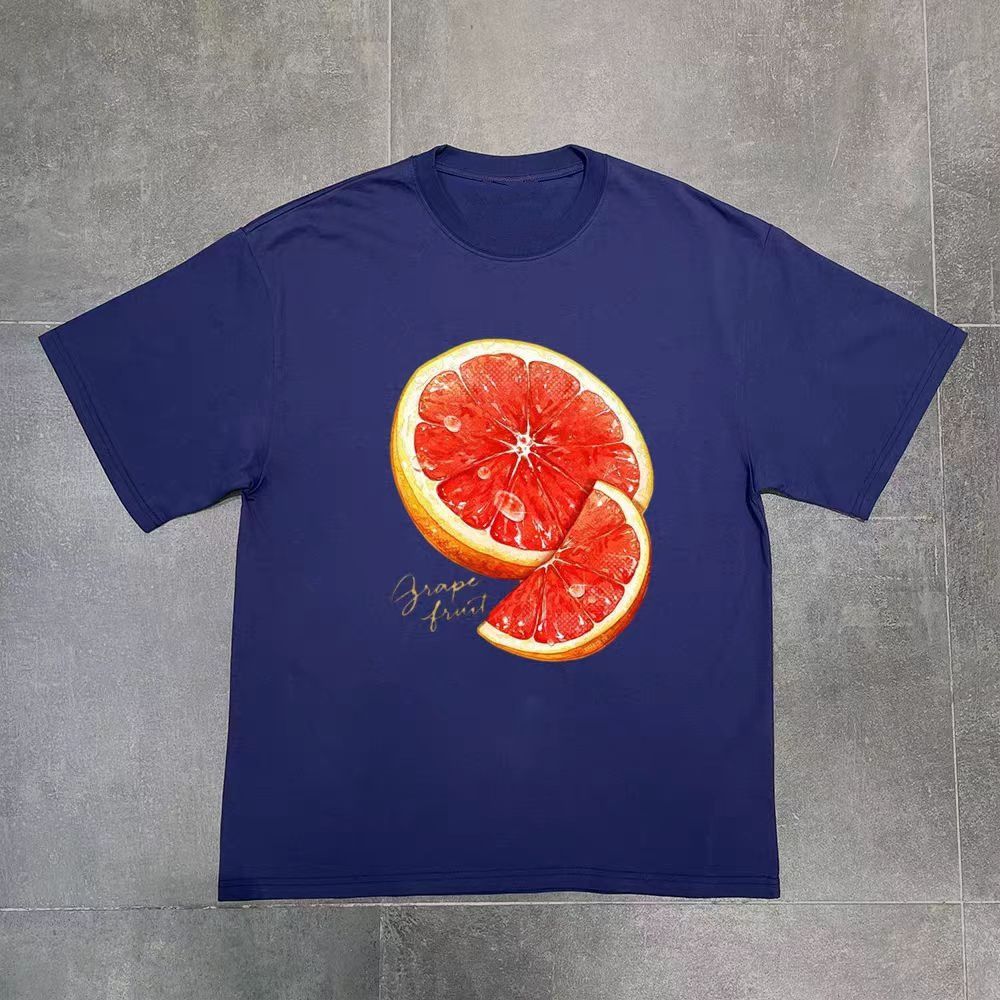 Vintage Blue retro orange printed cotton t-shirt Size US M / EU 48-50 / 2 - 1 Thumbnail
