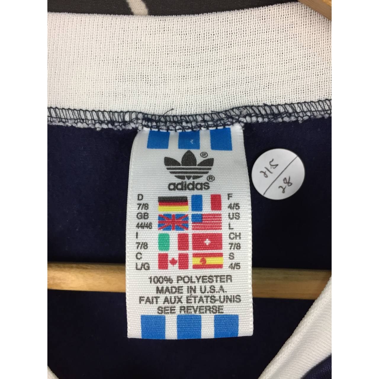 Adidas × Vintage Vtg 90s Adidas V-Neck Made In Usa Jersey Size US L / EU 52-54 / 3 - 8 Thumbnail