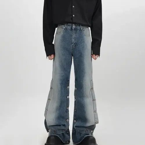 Japanese Brand × Vintage Button design wide leg loose jeans trousers y2k Size US 32 / EU 48 - 2 Thumbnail