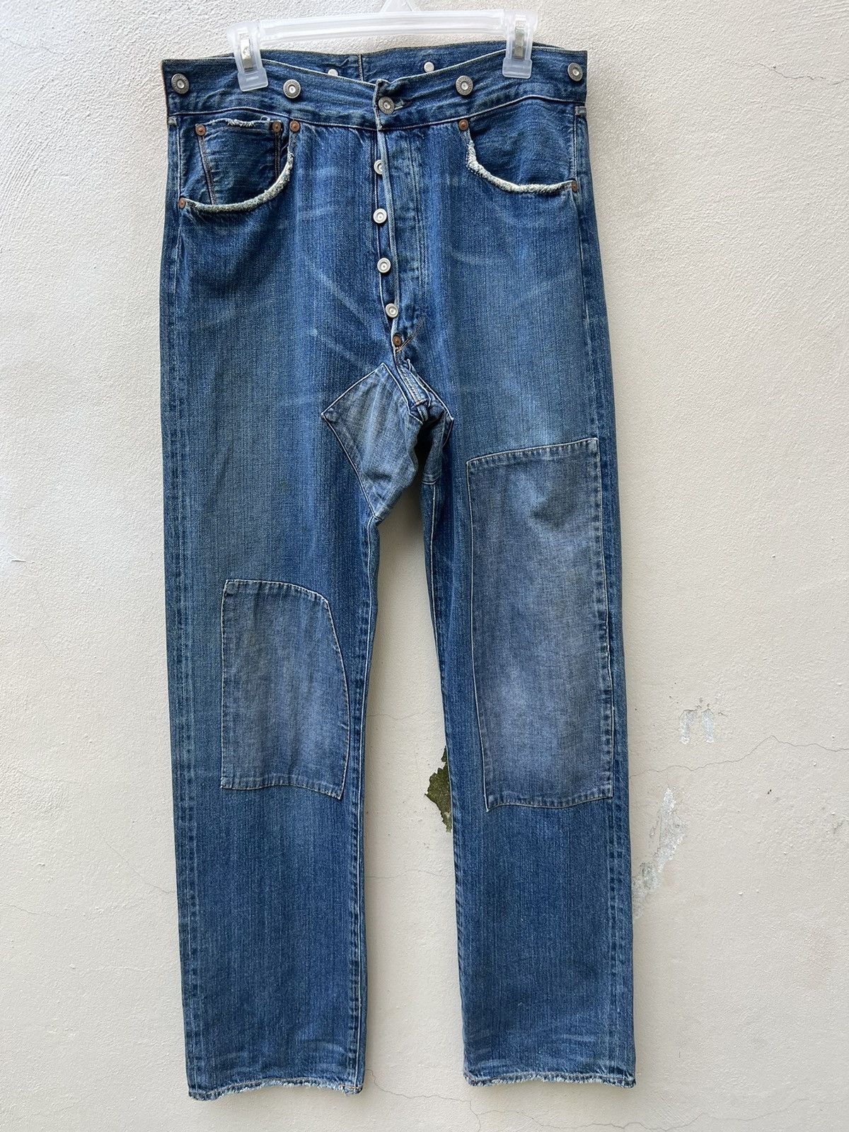 Levi's 90s Levi's LVC #555 Distressed Patchwork Selvedge Denim Size US 32 / EU 48 - 6 Thumbnail