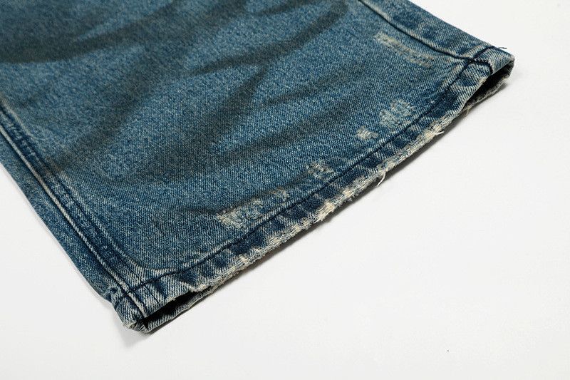 Vintage Retro Distressed Washed Blue Baggy Jeans Size US 32 / EU 48 - 5 Thumbnail