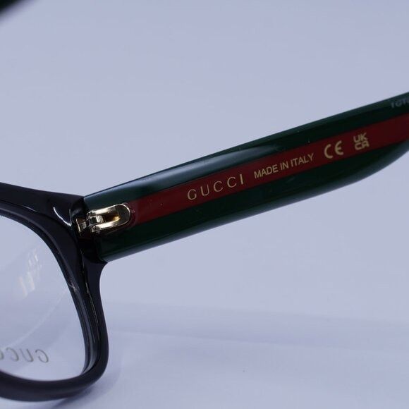 Gucci Gucci GG0278O 011 Eyeglasses Black 55mm Rectangle Frame Size ONE SIZE - 8 Thumbnail