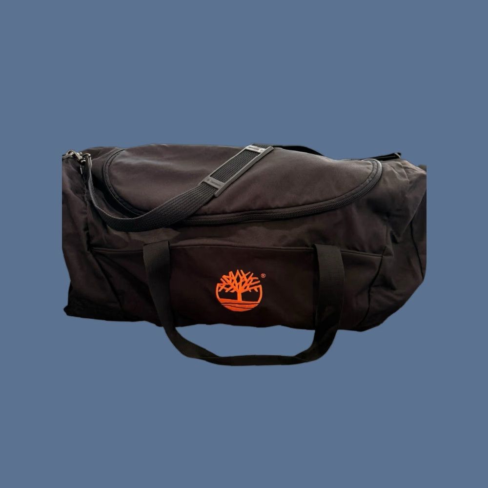 Vintage Timberland Duffle Bag Pack Large Gym Black Samsonite Travel Shoulder Strap Logo Mens Bag