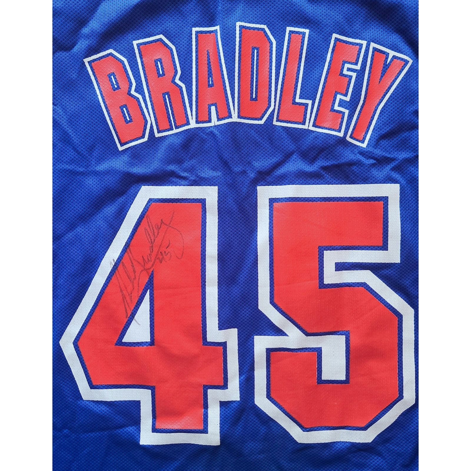 Champion × NBA SIGNED BRADLEY #45 New Jersey Nets 90s CHAMPION 44 NBA vtg Size US L / EU 52-54 / 3 - 8 Thumbnail