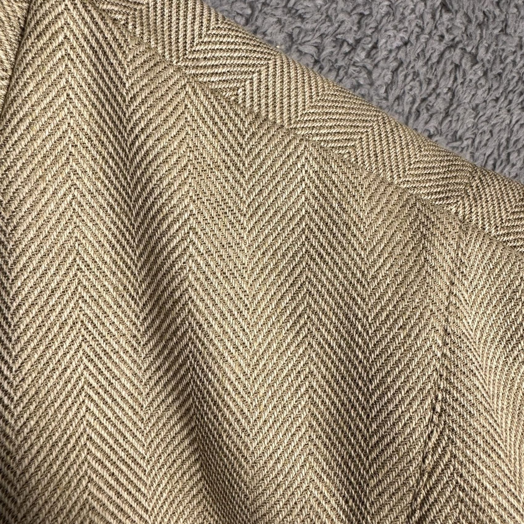 Banana Republic VINTAGE Banana Republic Jacket Womens M Herringbone Utility Linen Full Zip Barn Beige Navy? Size M / US 6-8 / IT 42-44 - 5 Thumbnail